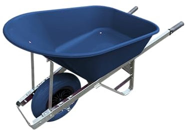 Agri Barrow Wheel Barrow 160 Litre Plastic Wheelbarrow with Puncture Proof Tires, Blue - Ideal for Equestrians, Gardeners, Yard & Garden Maintainers, Farmers, Stable Workers, Allotment Owners