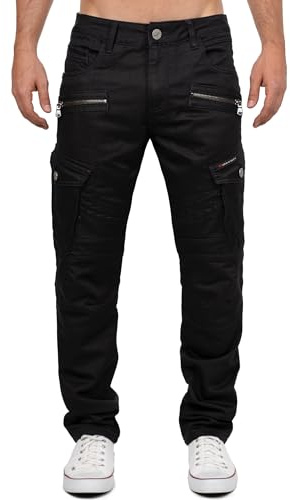 Cipo & Baxx Herren Jeans in Regular & Slim Fit im Biker- und Used-Look | Verschiedene Designs mit Stone-Washed-, Destroyed- und Cargo-Details, Kontrastnähten, Taschen und Reißverschlüssen
