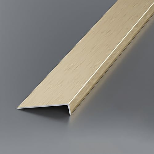 Coayuou Baguette Angle Aluminium 100cm* 3 Pièces Corniere Protection Angle De Mur Protege Coins Protection Efficace pour Coins De Murs Et Meubles, Design Moderne(Gebürstete Bronze,5x15mm)