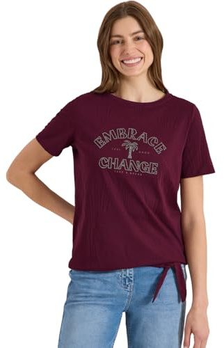 Damen Shirt im Ausbrenner-Look mit Wording