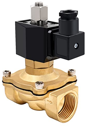 Heschen Brass Electric Solenoid Valve, 2W-250-25KJ, PT 1, DC12V, Direct Action Water Air Normally Open