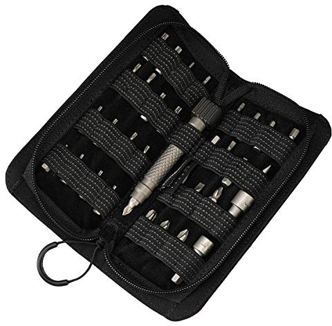 MecArmy Titanium Precision Screwdriver Set, 33 in 1 Mini Tool Kit with 1/4 Inch Hex Bits, Portable Repair Kit with Storage Pouch for Electronics, Phones, Watches, Glasses, DIY, Home and Travel Use