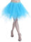 Karneval Damen 80er Puffy Tüllrock Tütü Röcke Tüll Petticoat(MEHRWEG), Blau, S-L