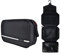 jiemei Trousse de toilette à suspendre imperméable, trousse de toilette de voyage pour homme et femme avec 4 compartiments, taille compacte, tissu super durable, Mblack, M