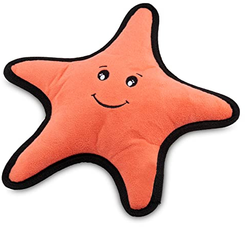 Beco Starfish Friend Hundespielzeug mit Quietschelement, aus recycelten Materialien, doppelt genäht und geschichtet, groß für alle Hunde- und Welpengrößen