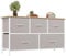 Somdot Chest of Drawers with 5 Drawers, Wide Storage Organiser Fabric Dresser for Living Room TV Stand Bedroom Closet Nursery Bedside Entryway Hallway, Ash Grey