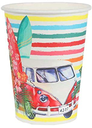 Fitwish 1001decotable - 20 Gobelets en Carton Aloha Multicolore