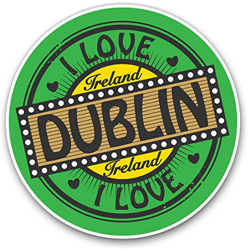2 x Herz-Aufkleber 10 cm – I Love Dublin Irland Irish Travel Stamp Fun Decals für Laptops, Tablets, Gepäck, Scrapbooking, Kühlschrank #5014