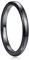 Cloyo Schwarzer Ring für Männer aus Wolfram Verlobungsring Damen Herren Eheringe Dünn 2mm Größe 65 (20.7)