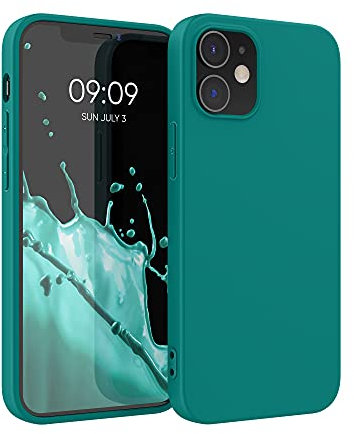 kwmobile Hülle kompatibel mit Apple iPhone 12 / iPhone 12 Pro Hülle - weiches TPU Silikon Case - Cover geeignet für kabelloses Laden - Petrol matt