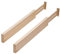 iDesign EcoWood Pack of 2 Drawer Organiser Units, Paulownia Wood Drawer Dividers for The Kitchen, Kitchen Drawer Dividers for Storing Cutlery and Utensils, Beige