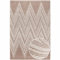 Mynes Home Webteppich Kurzflor Wohnzimmer Teppiche in Beige - 3D Vintage Abstraktes Zick Zack Muster - weich und pflegeleicht - Grösse 200x290 cm