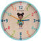Bresser Junior Kinder-Wanduhr - lautlos - mit Flora, Luna oder Lukas Family auf dem farbenfrohen 25-cm-Ziffernblatt, Blau