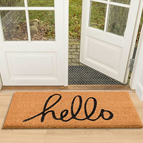 LuxUrux Welcome Mats Outdoor Doormat, with Heavy-Duty PVC Backing - Natural - Perfect Color/Sizing for Outdoor/Indoor uses.