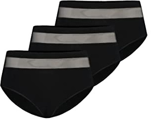 Teyli Slip Damen aus Transparentem Mesh - Bikinis & Taillenslips für Damen - Taillenslip Damen mit Baumwollfutter 3er Pack