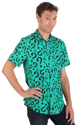 Fun Costumes Adult The Riddler Button Up Shirt