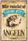 WOGEKA ART Retro Blechschild - Mir reicht´s, ich geh jetzt ANGELN - lustiger Spruch als Geschenk-Idee zu Geburtstag Weihnachten zur Dekoration 20x30 cm Vintage-Design aus Metall 1492