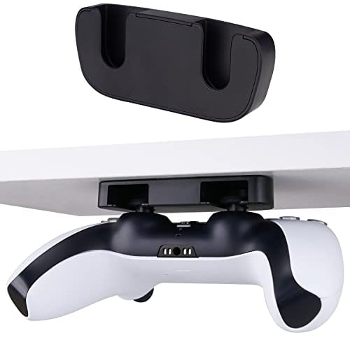 playvital Ständer für ps5 Controller, Horizontaler Ständer Tisch Halterung für ps4 Controller, Rutschfester Halter mit Klebestoff Tisch Aufbewahrung Ständer für ps4/für ps5 Controller Zubehör–Schwarz