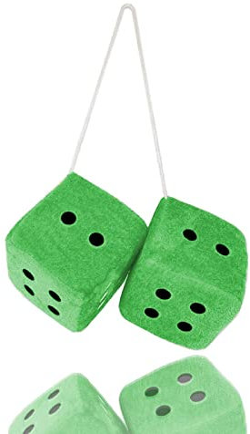 Plüsch-Würfel für Auto-Innenspiegel, 7,6 cm, Grün