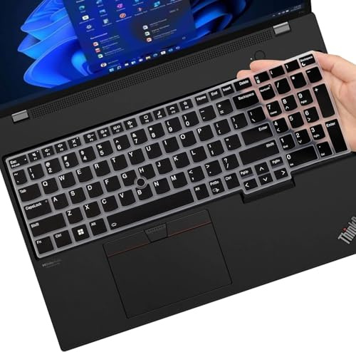 Keyboard Cover for Lenovo ThinkPad E16 T16 P16 P16s 16 inch, Thinkpad L15 Gen 4/3 15.6-inch, ThinkPad E16 T16 P16 P16s Gen 2/1 (Not Fit Thinkpad L15 Gen 2/1)-Black