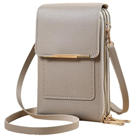 DEARBAG Damen Handy Umhängetasche Kleine Crossbody Multifunktionale Aufhängen verstellbarer und abnehmbarer Schultergurt Handytasche zum Umhängen mit Touchscreen