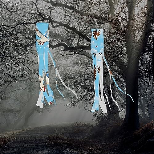 Girouette à motif de mouettes volantes pour Halloween, 101,6 cm, sac à vent léger pour terrasse, jardin, arbre de fête, décorations à suspendre en plein air
