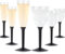 Flutes Champagne Plastique (20) + Verres Plastique Reutilisable (20) - Gobelet, Verre a Pied Coloré - Design Idéal pour Anniversaire, Mariage, Noël - 100% Recyclable et Réutilisable (Noir)