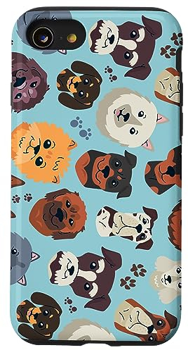 Hülle für iPhone SE (2020) / 7 / 8 Handyhülle Hunde Muster Fell Eltern Hund Papa Hund Mama