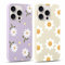 Yoedge 2 × Cover per iPhone 15 Pro 6,1 - Custodia Fiori Fiore Viola per Telefono in Trasparente con Aesthetic Motivi Design, Custodie per Cellulare in Silicone TPU per iPhone 15 Pro Case