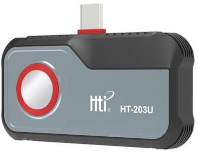 256X192 IR Auflösung Hti HT-203U Wärmebildkamera für Android Phone - Vanadium Oxide Uncooled Infrared Focal Plane, Vollständig einstellbar, 8 Farbpaletten, Temp Alarm, Kamera & Video