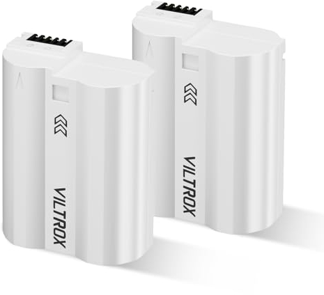 VILTROX EN-EL15C 2 Pack Batterie Appareil Photo Batterie Rechargeable 2400mAh USB-C pour Nikon D500 D600 D610 D750 D780 D800 D800E D810 D810A D850 D7000 Z8 D7100 D7200 D7500 Z5 Z6 Z7 Z6II Z7II Zf