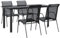 Gecheer 5-TLG. Garten Essgruppe 4 Personen, Gartenmöbel Set, Tisch mit Stuhl, Terassenmöbel, Gartengarnitur für Garten Terrasse, Schwarz Stahl und Textilene