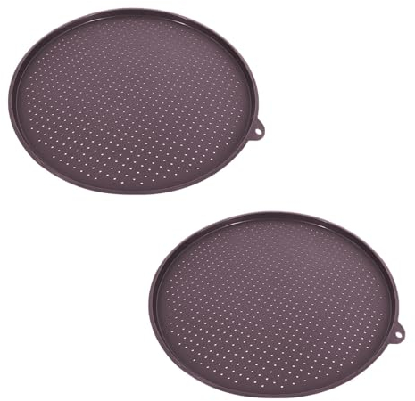 2 Pizza Pan, 34.5 cm Round Non-Stick Pizza Baking Tray with Holes, Silicone Pizza Pan, Pizza Baking Mat for Making Pizza, Pizza Dough Tray, Silicone Pizza Tray for Oven Baking Supplies