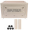 Ejoyous Camping-Aufbewahrungsbox mit Holzdeckel, 50L Camping Kitchen Box Campingbox mit 4 Rollen Kofferraum Organize Faltbar für Auto Campin Picknick (Grau-weiß)