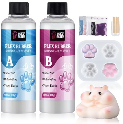 LET'S RESIN Flüssigsilikon Squishy Making Kit, 460g Superweiches Silikonkautschuk Herstellung Kits - 1:1-Verhältnis nach Gewicht, für Taba Squishy, DIY Dekompression Geschenk