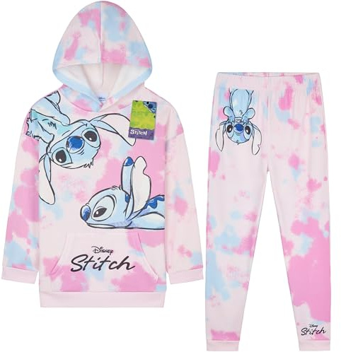 Disney Stitch Trainingsanzug Kinder Mädchen Teenager Jogginganzug Fleece Hoodie Jogginghose Sportbekleidung Stitch Sachen