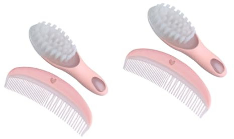 Abaodam Baby Bübchen Set 2 Sätze Babykamm Babys Haarbürstenkamm Für Neugeborene Babybürste Säuglingshaarbürste Für Mädchen Bausatz Kamm Set Haarbürste -essentials Zeug Massagekamm Rosa