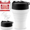 Bouteille shaker de protéines pliable – De qualité alimentaire avec couvercle étanche de 600 ml – Gobelet shaker réutilisable en silicone pour boissons protéinées pour les amateurs de sport et les