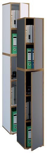 VCM Holz Büroschrank Ordner Aktenschrank Büromöbel Schrank Salia 5-Fach Breite 30 cm Drehtür