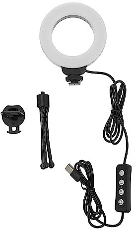 HOMSFOU Self Broadcasting Light Led Ring Light for Webcam Video Call Camera Photography Adjustable Brightness