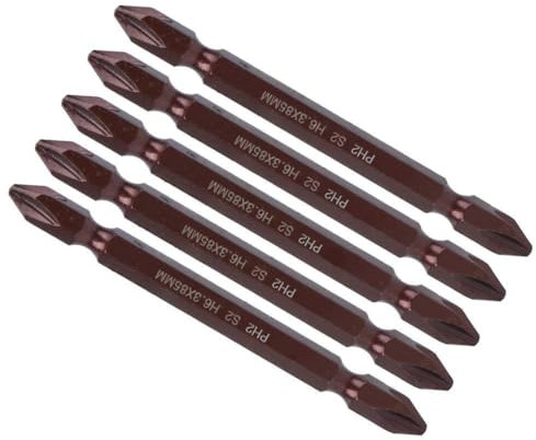 Screwdriver Bits, Magnetic Screwdriver Bits Phillip Impact Driver Bits #2 H6.3 Magnetic Cross Shaped Bit Long 10Pcs Double End Screwdriver Bits for Power Screwdriver Drill Driver