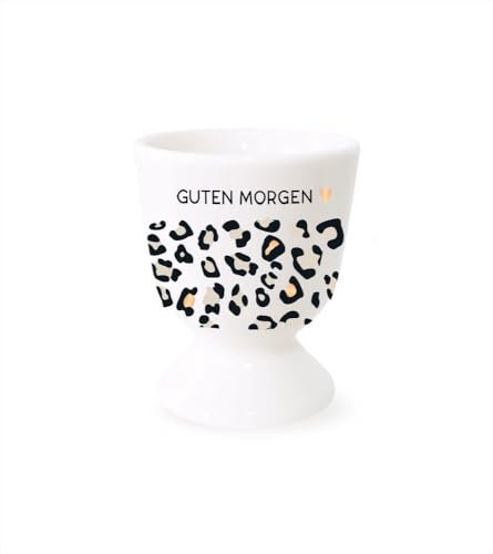 Grafik Werkstatt Eierbecher mit Echtgold | Porzellan Becher | Guten Morgen, Weiß