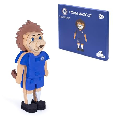 Chelsea FC Official Licensed 3D Foam Mascot Puzzle – Stamford the Lion 41-Piece Buildable Model for Ages 3+
