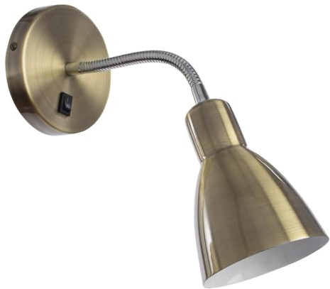 ARTE LAMP Wandleuchte Innen Moderne Wandlampe für Wohnzimmer, Bronze, E14, dimmbar, 33 x 13 x 20 cm