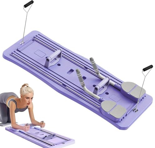 Reformador de pilates, equipo de entrenamiento abdominal, tabla de pilates portátil, plegable y ligera, entrenador central para mujeres, entrenamiento en casa, 38.19 x 16.14 x 1.12 pulgadas