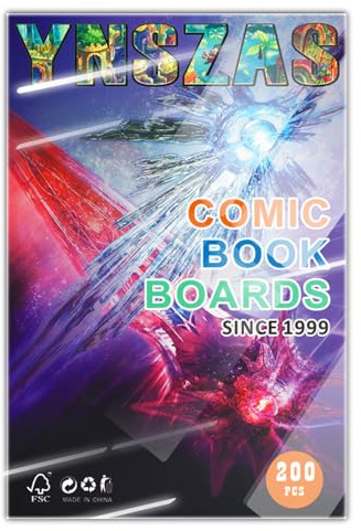 YNSZAS Comic-Buchtafeln, international-Top-zertifizierte, säurefreie Materialien, 19,1 x 26,7 cm, 20 % dicker, besserer Comic-Tüten-Sammlung, 200 Stück