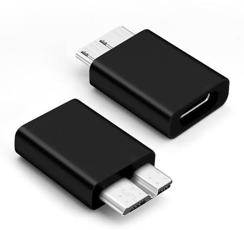 BORLTER CLAMP Adaptador de Disco Duro USB C a USB 3.0 Micro-B para Disco Duro Externo/SSD, Compatible con WD, Seagate, Toshiba, Samsung T3/T5 SSD y Otras Carcasas de Disco Duro, Negro
