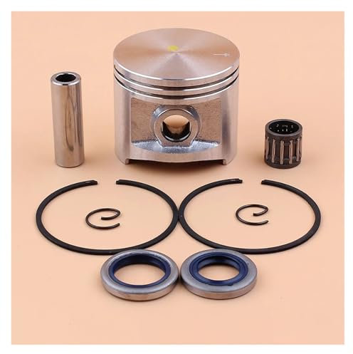 AOIUU Kit de joint d'huile de roulement de segment de piston de 50 mm for moteur de tronçonneuse à essence H-u-s-q-v-a-r-n=a 372 XP 371 365 362