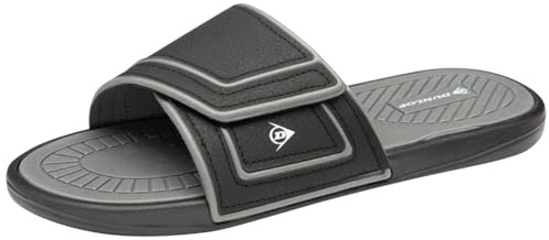 Men's Sliders Sandals – Lightweight Summer Slip-On Beach Shoes – Comfortable Flat Pool Slipper for Shower Gym Holiday Casual Wear – Black Camo Sports Mules- (Dunlop UK 10)