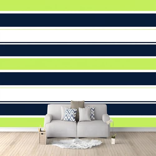 Papier Peint Panoramique Rayures artistiques créatives, Multicolore Papier Peint Intissé Tapisserie Poster Mural pour Salon Chambre Maison Décoration Murale 350 x 256 CM